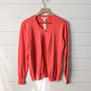 SOLD!! Melrose Chic orange Button Front Cardigan L NWT
